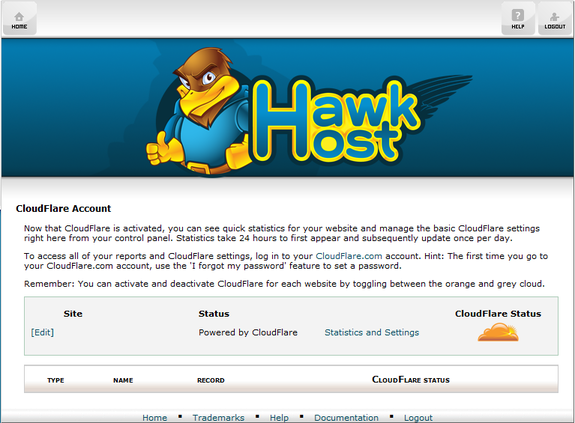 Hawk Host and Cloudflare cPanel