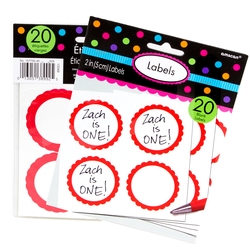 Red Favor Sticker Labels 20ct