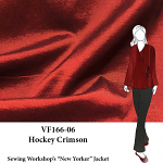 VF166-06 Hockey Crimson - Red and Black Iridescent Stretch Taffeta Fabric