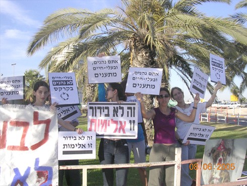 הפגנת אנונימוס מול הופעת קרקס מדראנו בבאר-שבע, יוני 2005