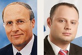 ראשי ועדת החינוך והתרבות בתקופת הישיבות על עתיד התרנגולות, אלכס מילר (מימין) וזבולון אורלב (מתוך אתר הכנסת)